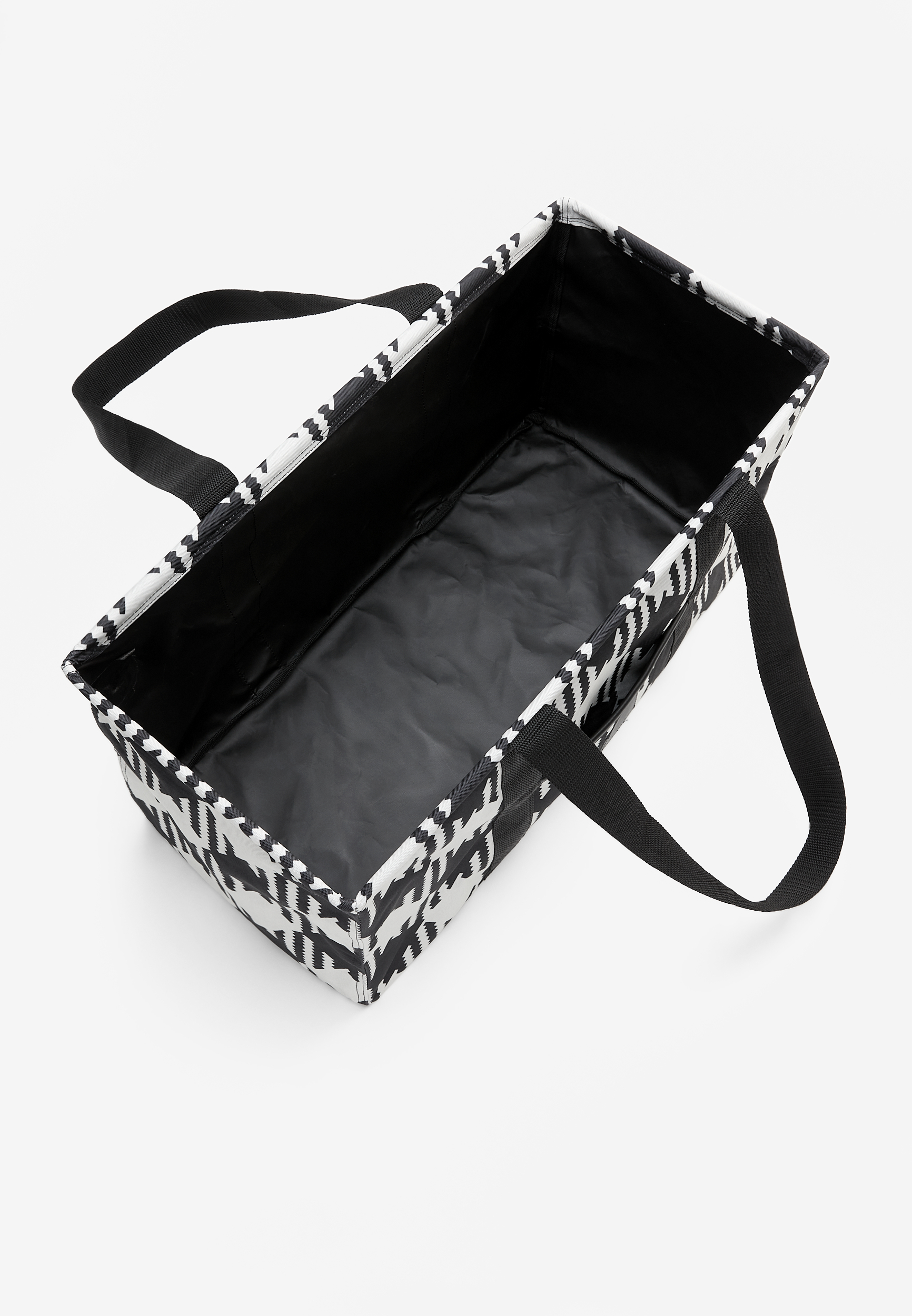 Houndstooth Utility Tote, BLACK COMBO, large