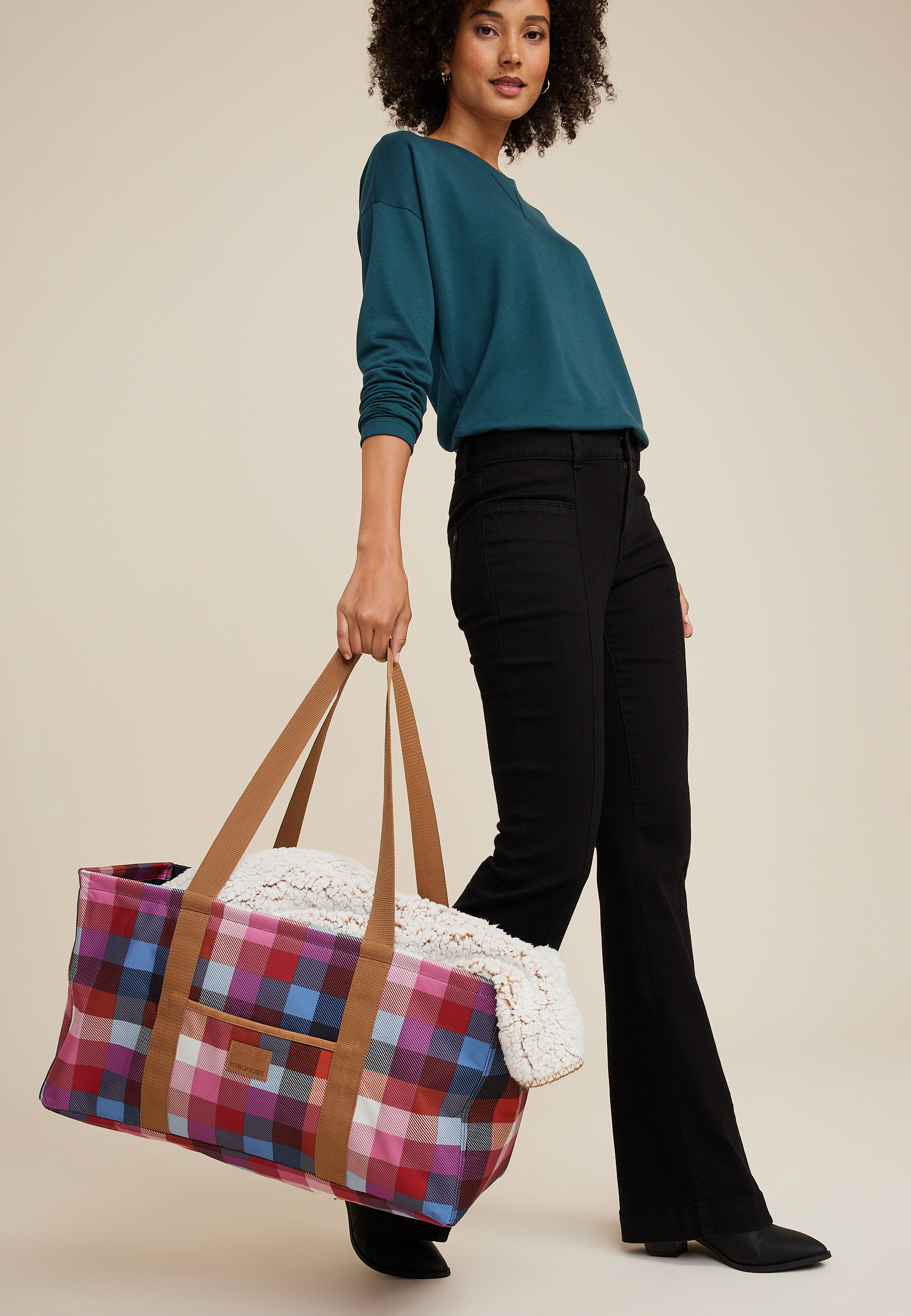 Bright Plaid Utility Tote, C6415, large