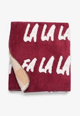 Fa La La Reversible Throw Blanket, RED COMBO, small