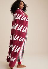 Fa La La Reversible Throw Blanket, RED COMBO, small