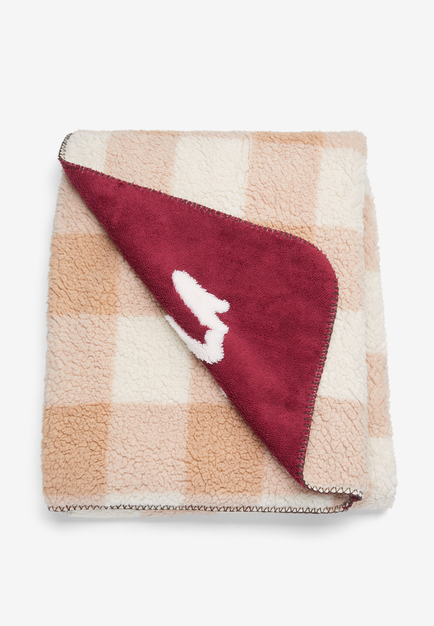Fa La La Reversible Throw Blanket, RED COMBO, large