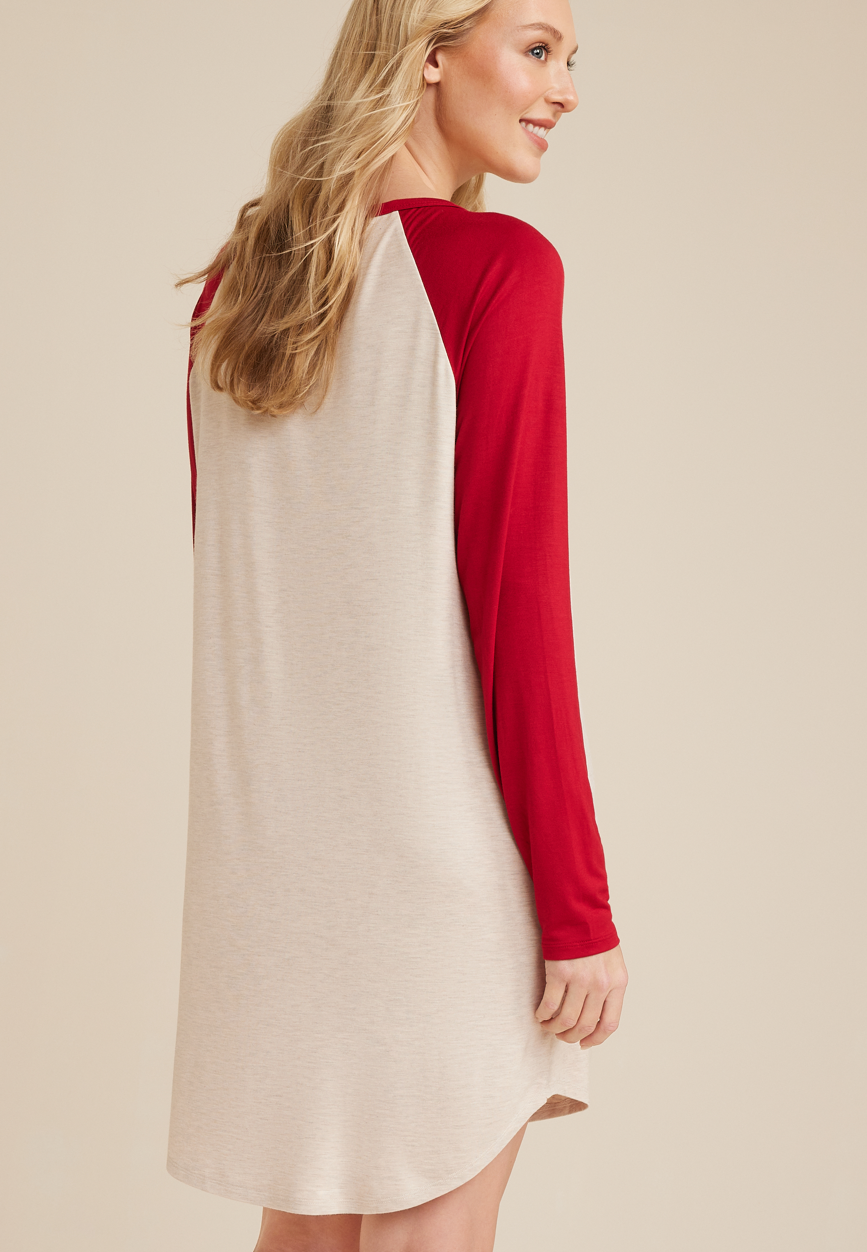 Love Graphic Long Sleeve Pajama Shirt, C1008, large