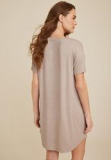 Holiday Graphic Short Sleeve Pajama Shirt, HEATHERED COCOA, small