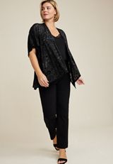 Black Velvet Burnout Ruana, BLACK, small