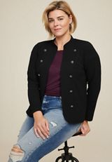 Plus Size Military Cardigan, C106, small