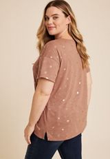 Plus Size 24/7 Dawson Pumpkin Drop Shoulder Tee, C2561, small