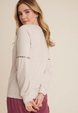 Studded Blouson Sleeve Sweatshirt, C2445, small