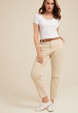 Tapered High Rise Belted Chino Pant, C155, small