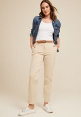 Tapered High Rise Belted Chino Pant, C155, small