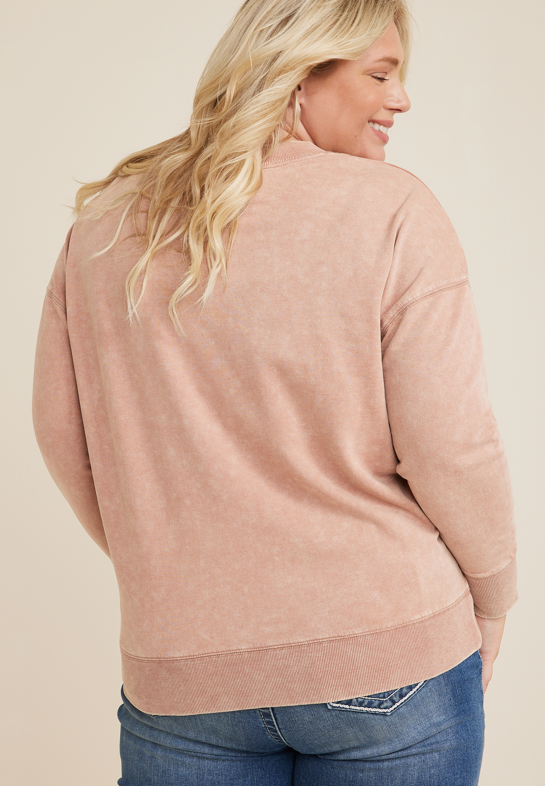 Plus Size Rhinestone Embellished Sweatshirt, C9080, large