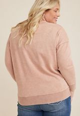 Plus Size Rhinestone Embellished Sweatshirt, C9080, small