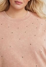 Plus Size Rhinestone Embellished Sweatshirt, C9080, small