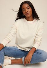 Crew Neck Sweatshirt, ECRU, small