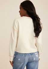 Crew Neck Sweatshirt, ECRU, small