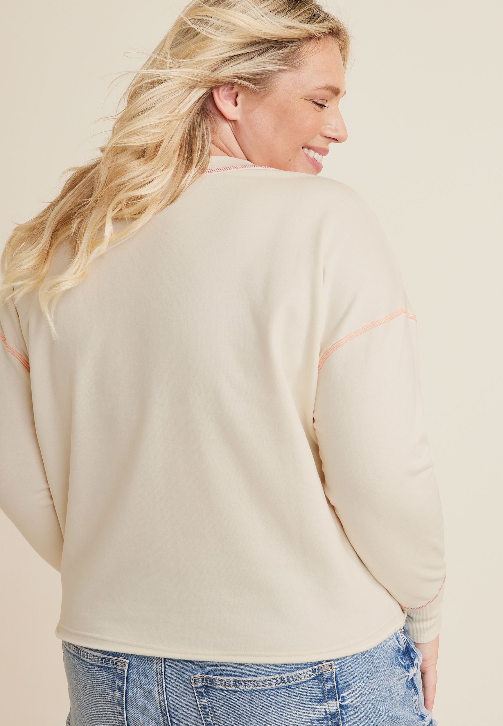 Plus Size Crew Neck Sweatshirt, C2789, large