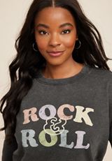 Rock And Roll Sweatshirt, BLACK, small