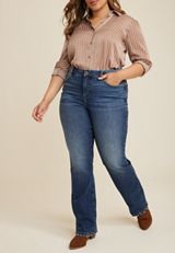 Plus Size Everflex&trade; Curvy High Rise Slim Boot Jean, C258, small