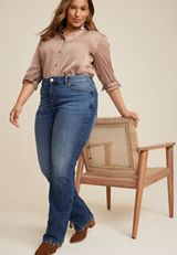 Plus Size Everflex&trade; Curvy High Rise Slim Boot Jean, C258, small