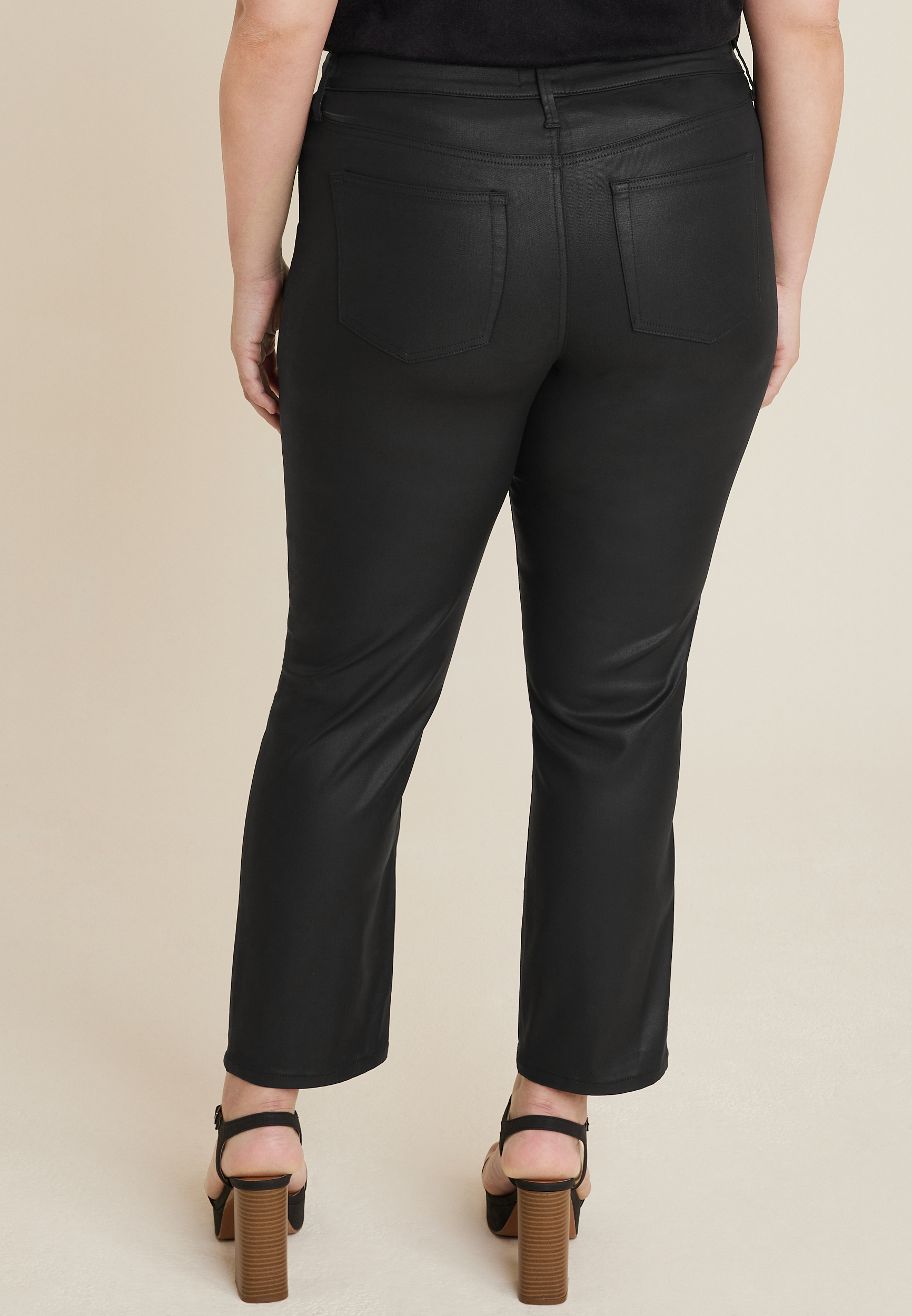 Plus Size edgely&trade; High Rise Color Coated Slim Straight Ankle Jean, C106, large
