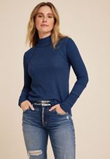 Sparkle Mock Neck Mixer Tee, C1149, small