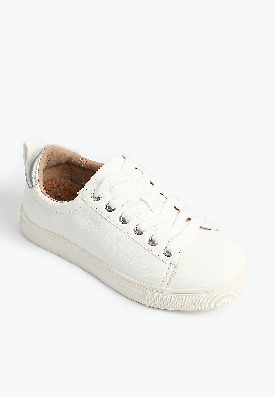 metallic-effect lace-up sneakers