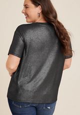 Plus Size edgely&trade; Shimmer Crew Neck Tee, C814, small