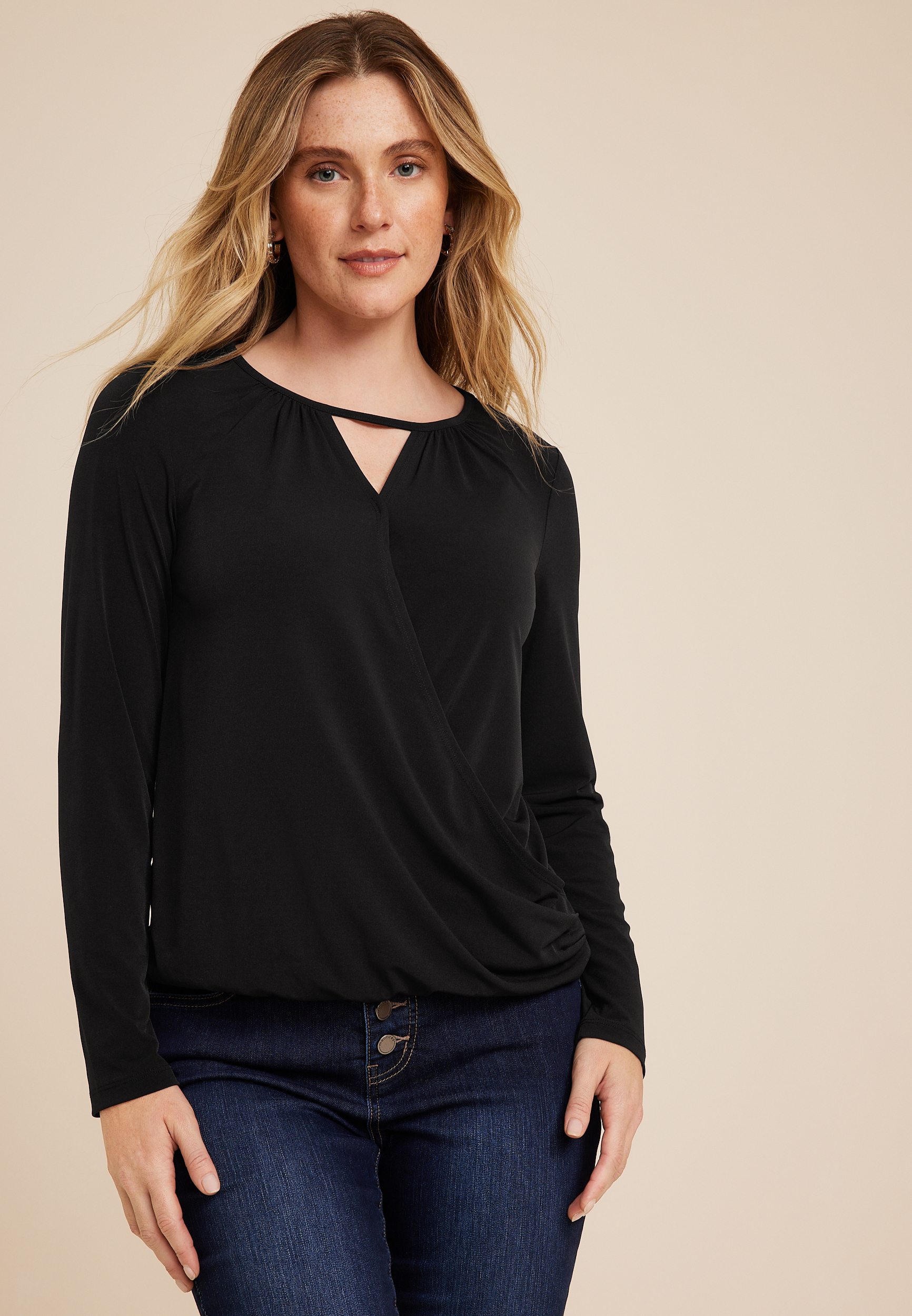 Faux Wrap Blouse