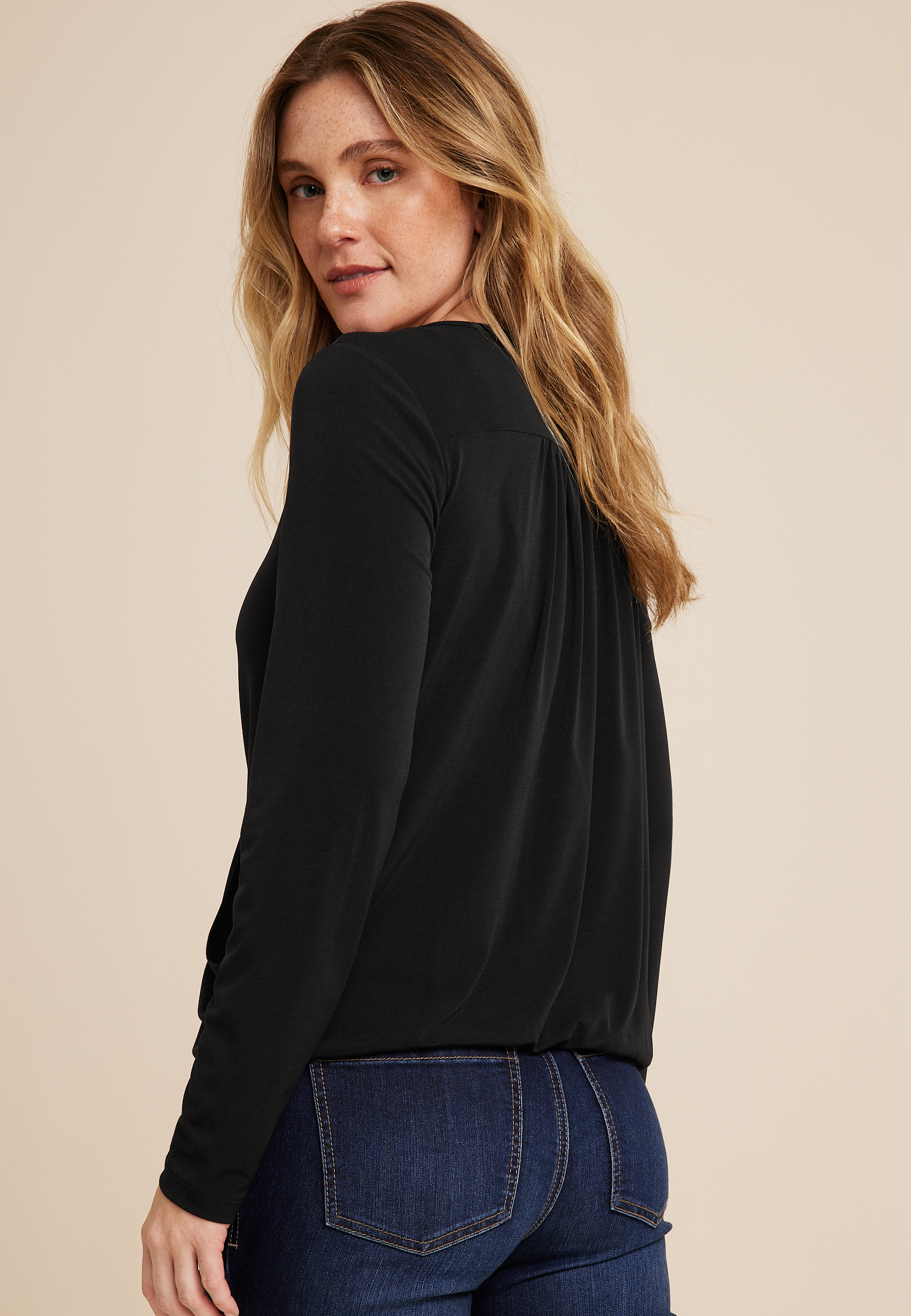 Faux Wrap Blouse