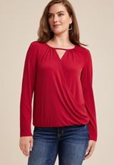 Faux Wrap Blouse, C4744, small