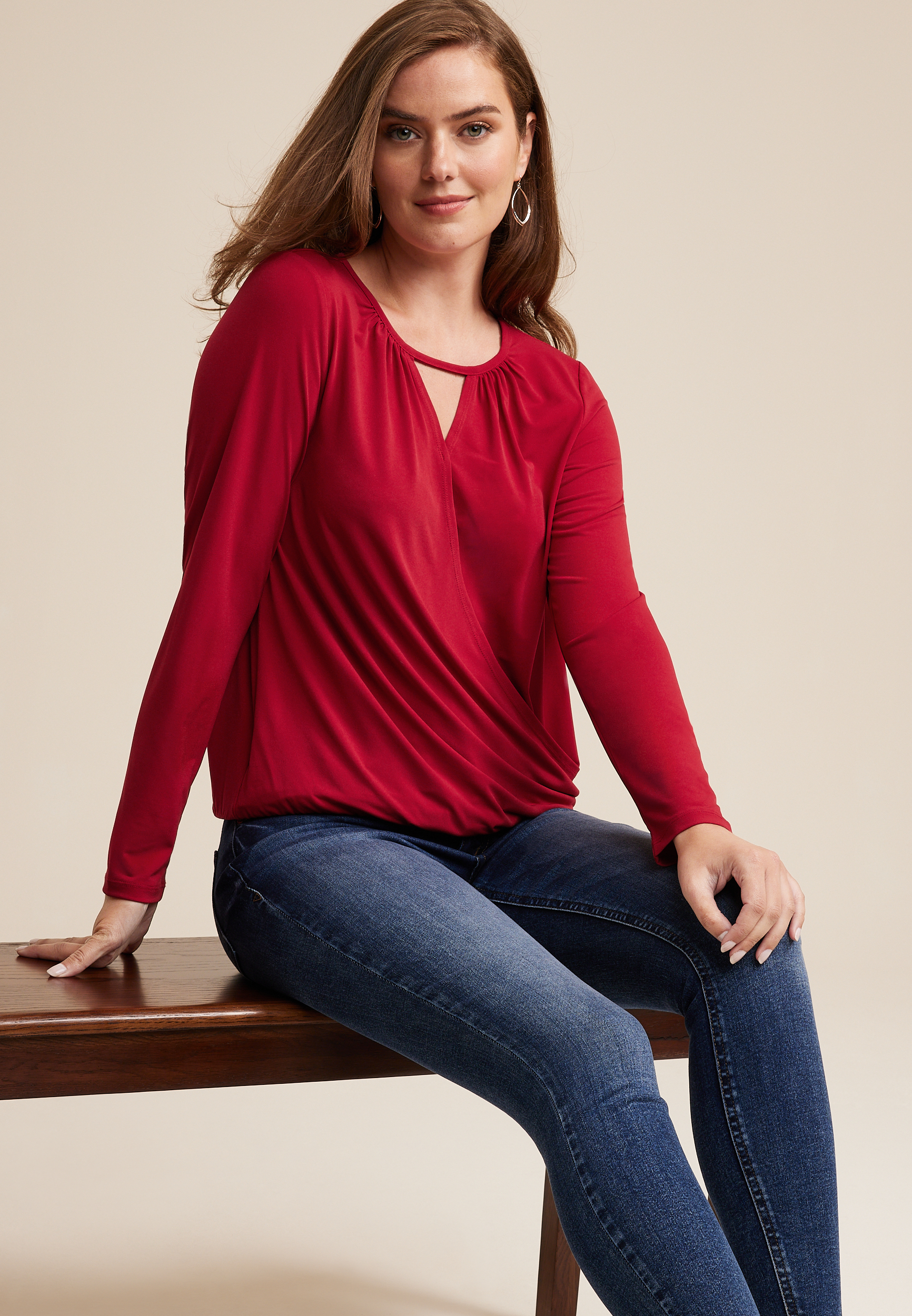 Faux Wrap Blouse, C4744, large