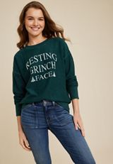 Resting Grinch Face Sweatshirt, C3895, small