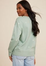 Floral Embroidered Sweatshirt, C9312, small
