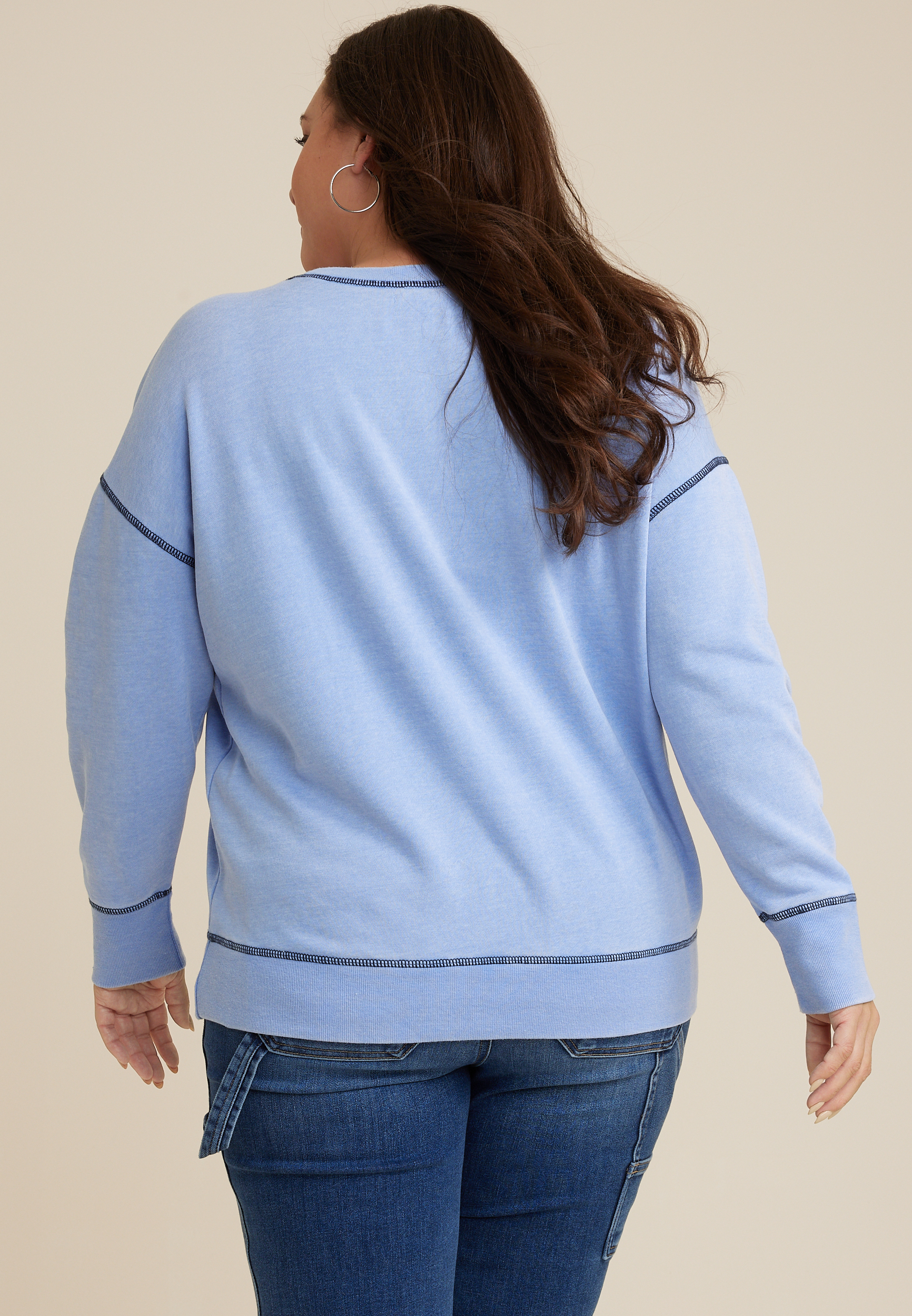 Plus Size Crew Neck Sweatshirt, C9249, large