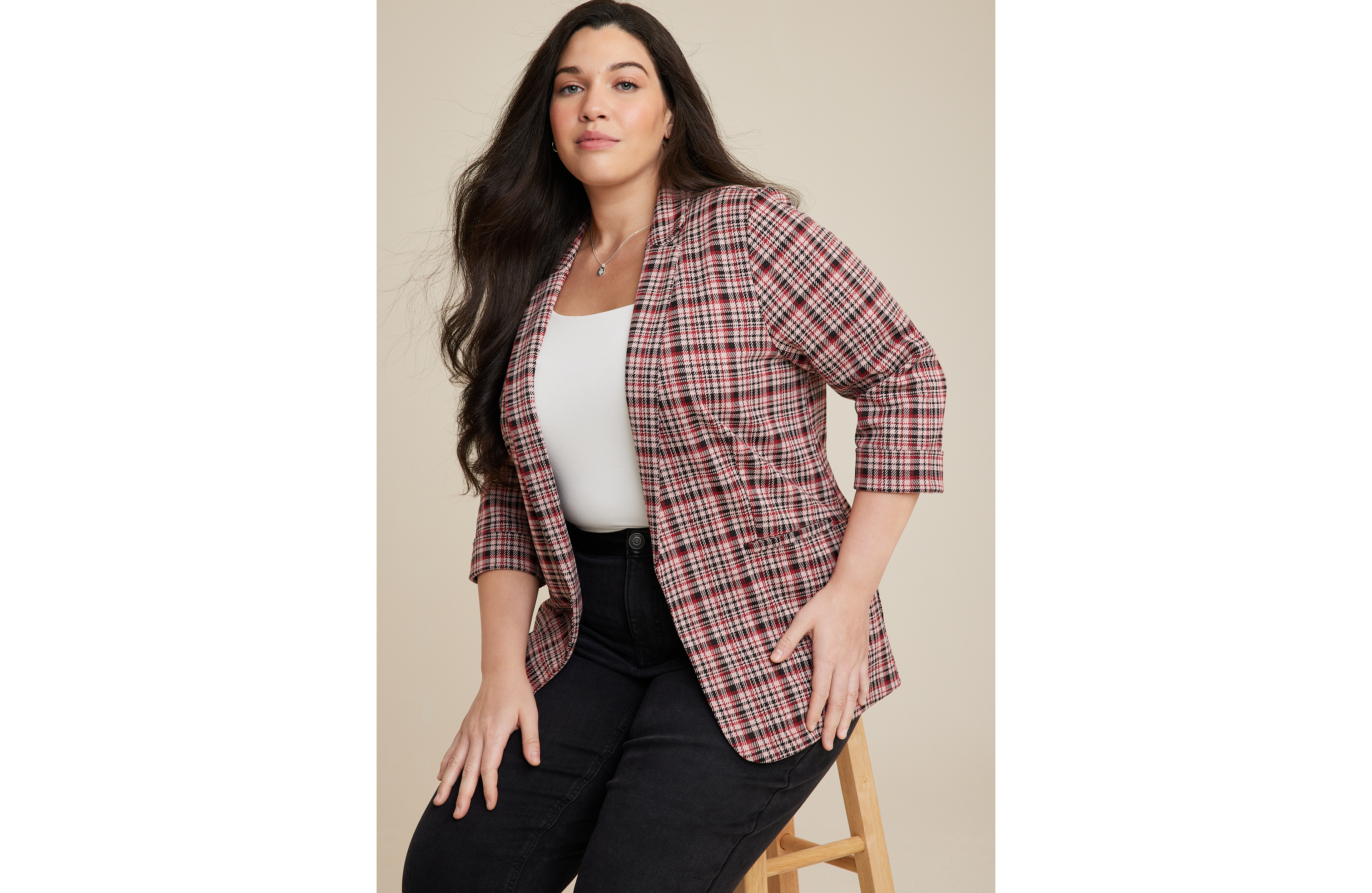 Plus Versa Plaid Blazer