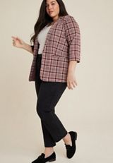 Plus Size Versa Plaid Blazer, C9081, small