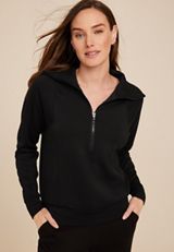 Quarter Zip Collar Sweatshirt, C106, small