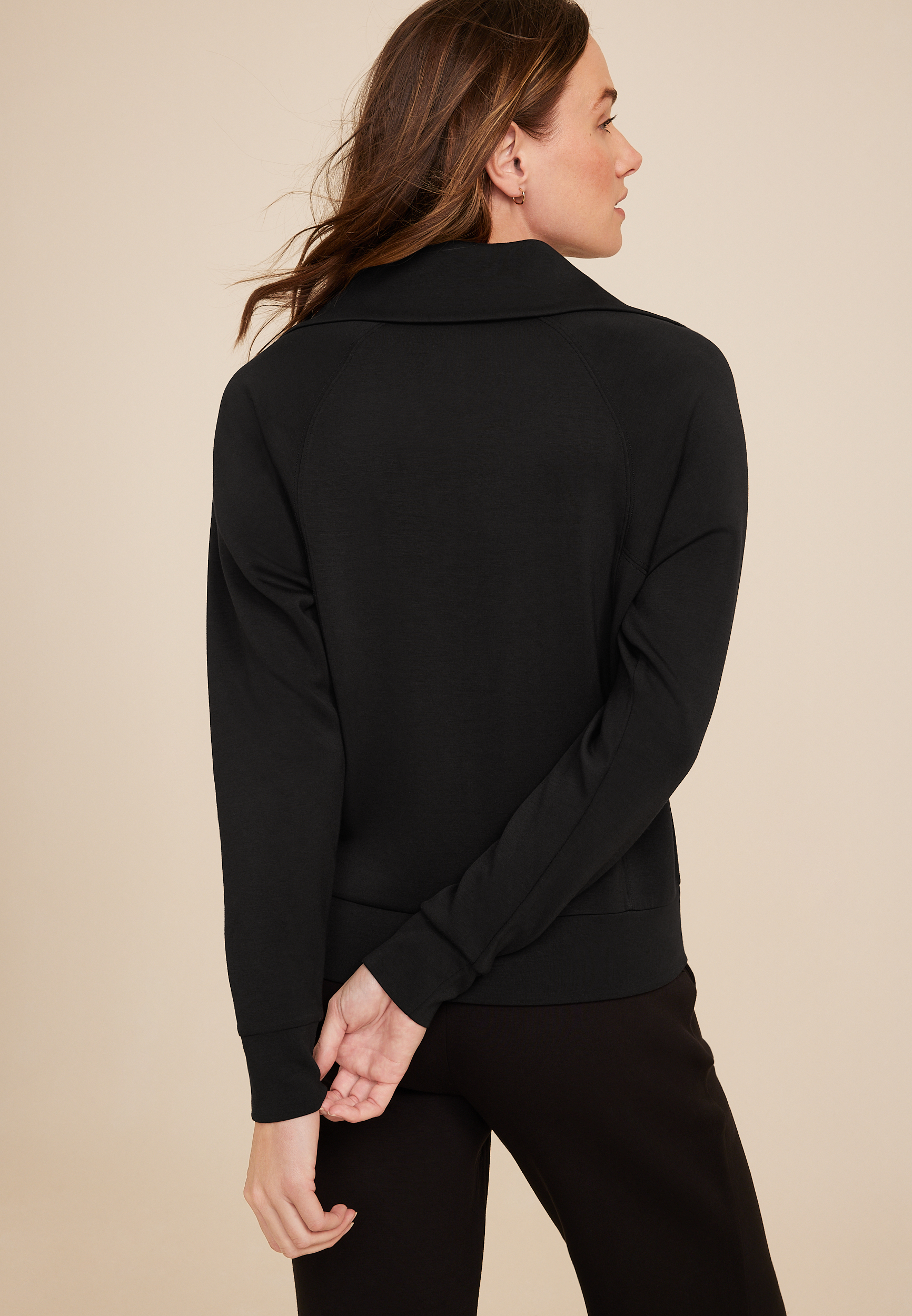 Quarter Zip Collar Sweatshirt, C106, large