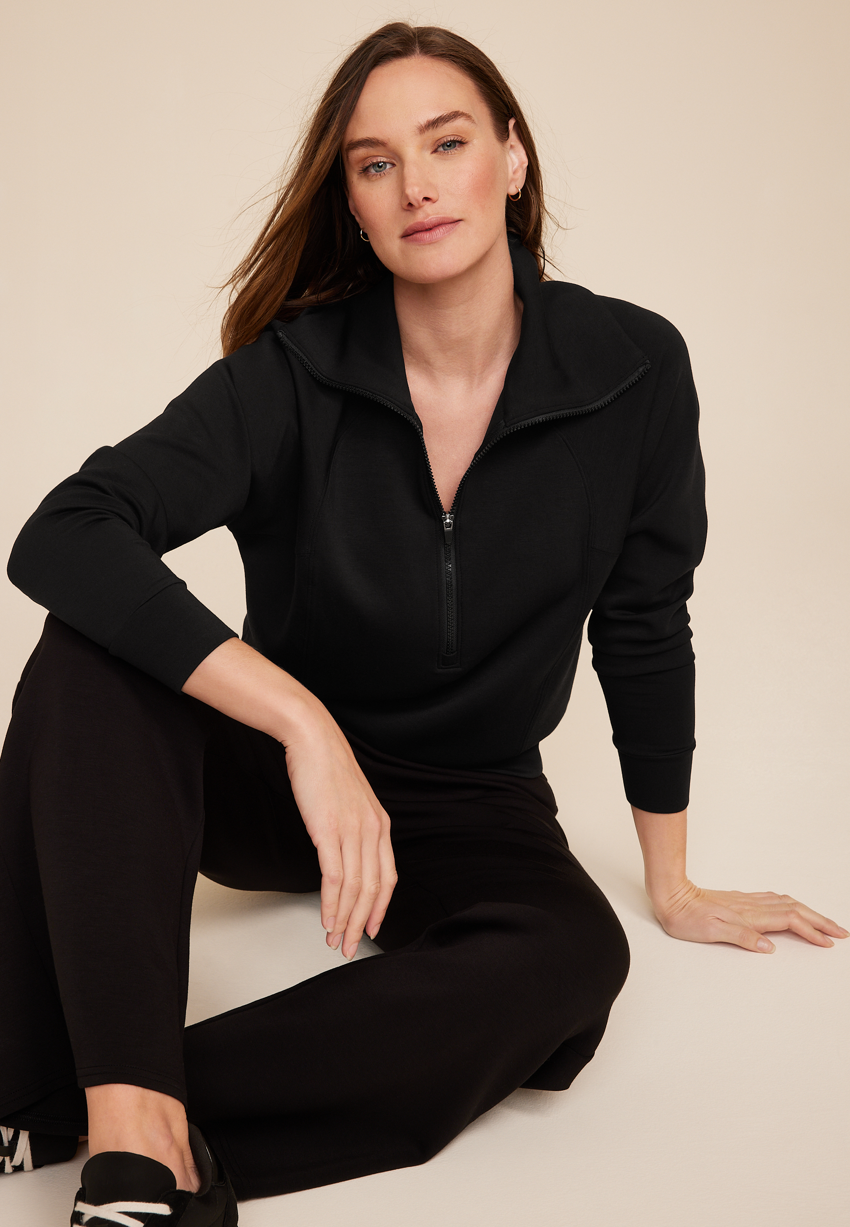 Quarter Zip Collar Sweatshirt, C106, large