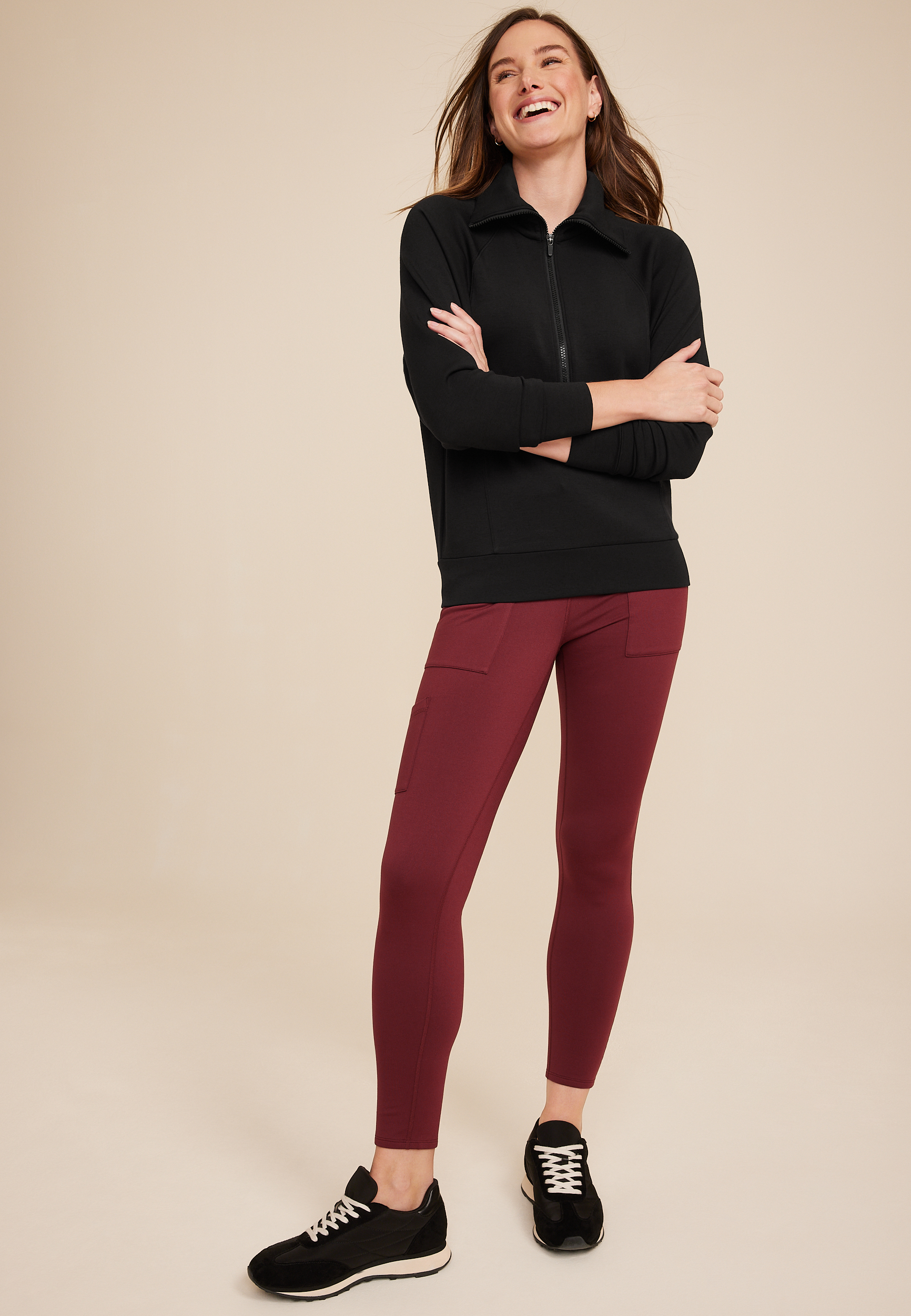 Quarter Zip Collar Sweatshirt, C106, large