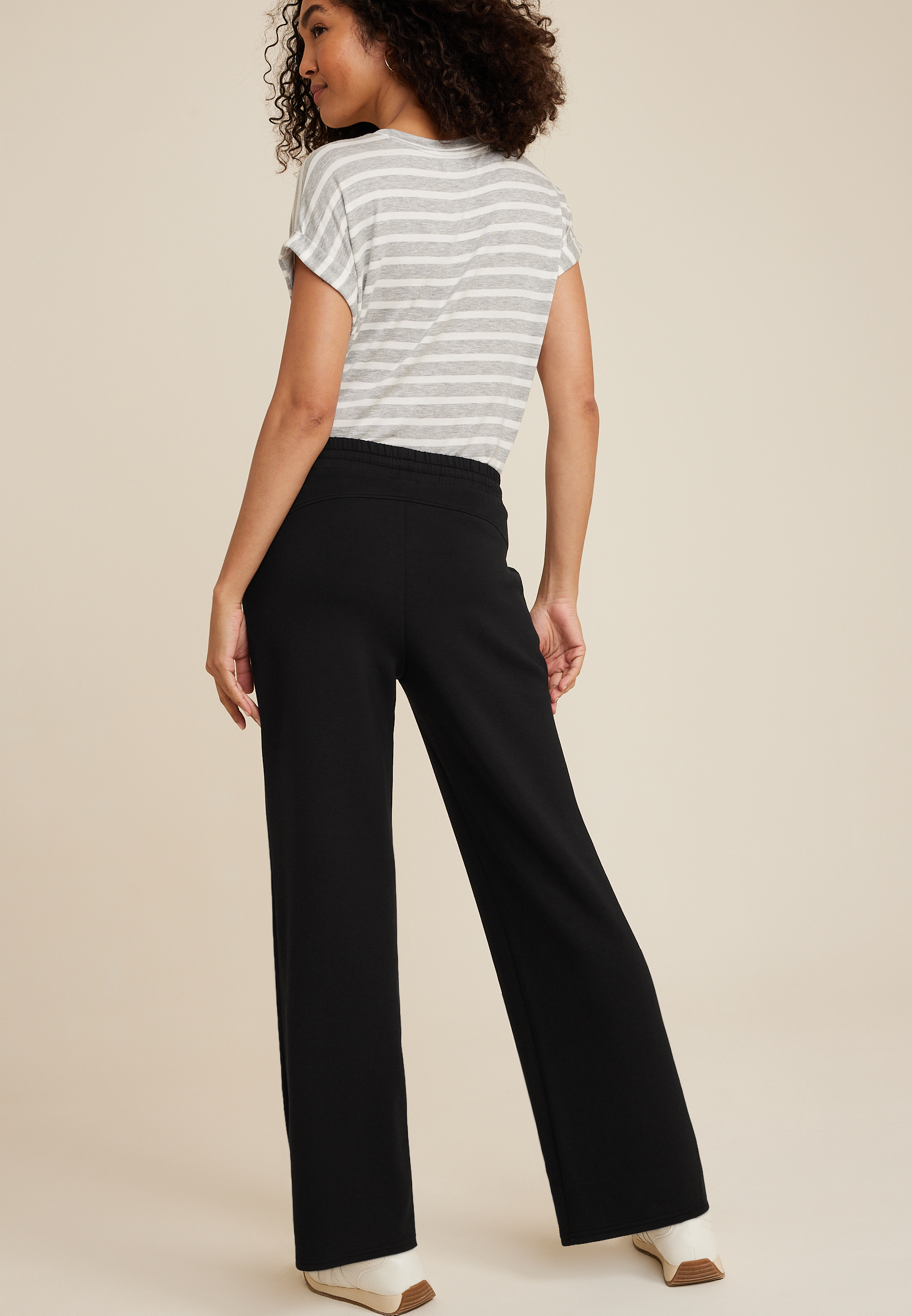 Scuba Knit High Rise Wide Leg Sweatpant