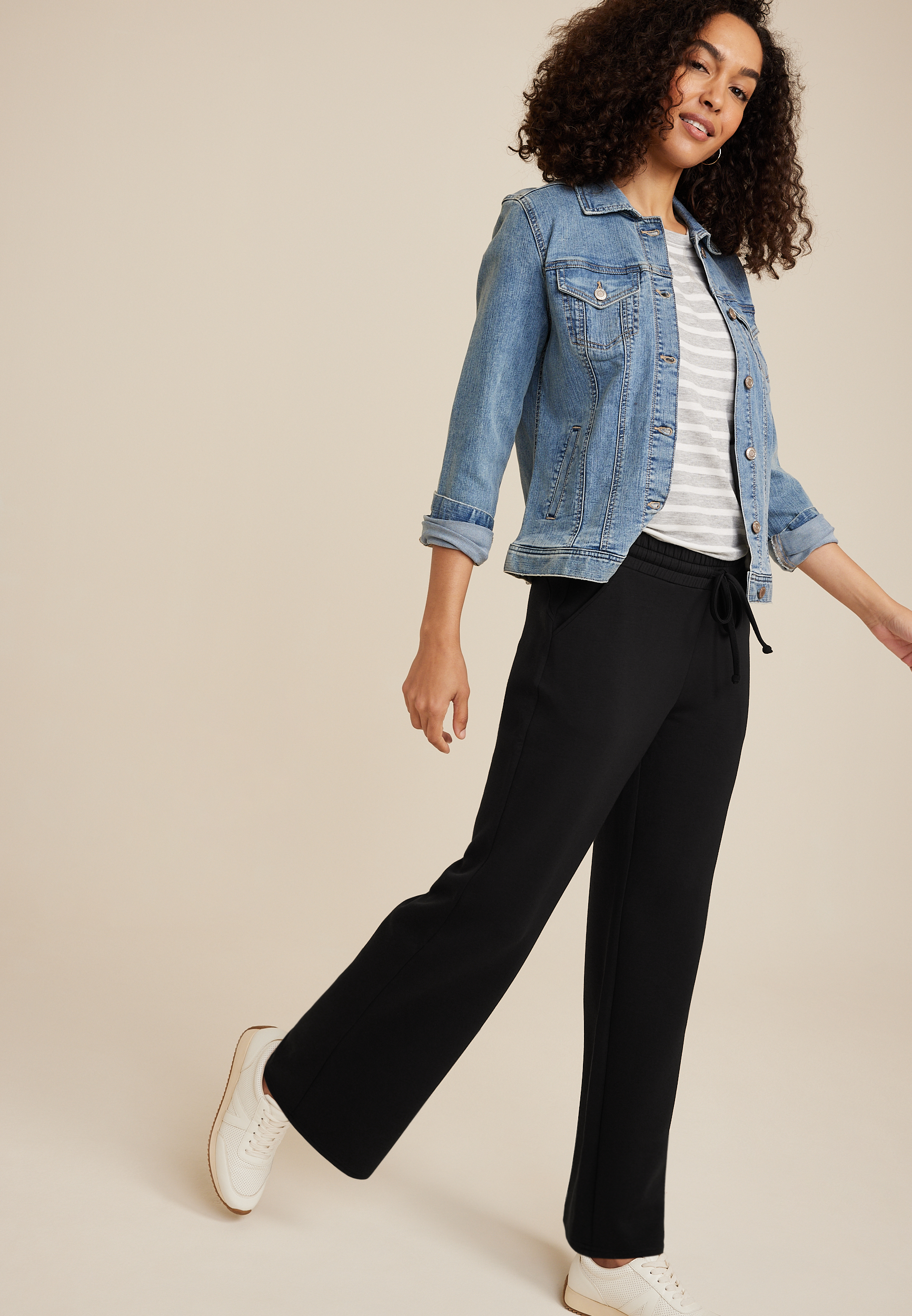 Scuba Knit High Rise Wide Leg Sweatpant
