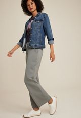 Scuba Knit High Rise Wide Leg Sweatpant, C186, small