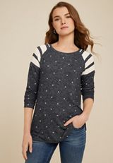 Heritage Polka Dot Mixer Tee, GREY MOON COMBO, small