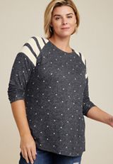 Plus Size Heritage Polka Dot Mixer Tee, GREY MOON COMBO, small