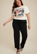 Plus Size Scuba Knit High Rise Wide Leg Pant, C106, small