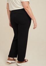 Plus Size Scuba Knit High Rise Wide Leg Pant, C106, small
