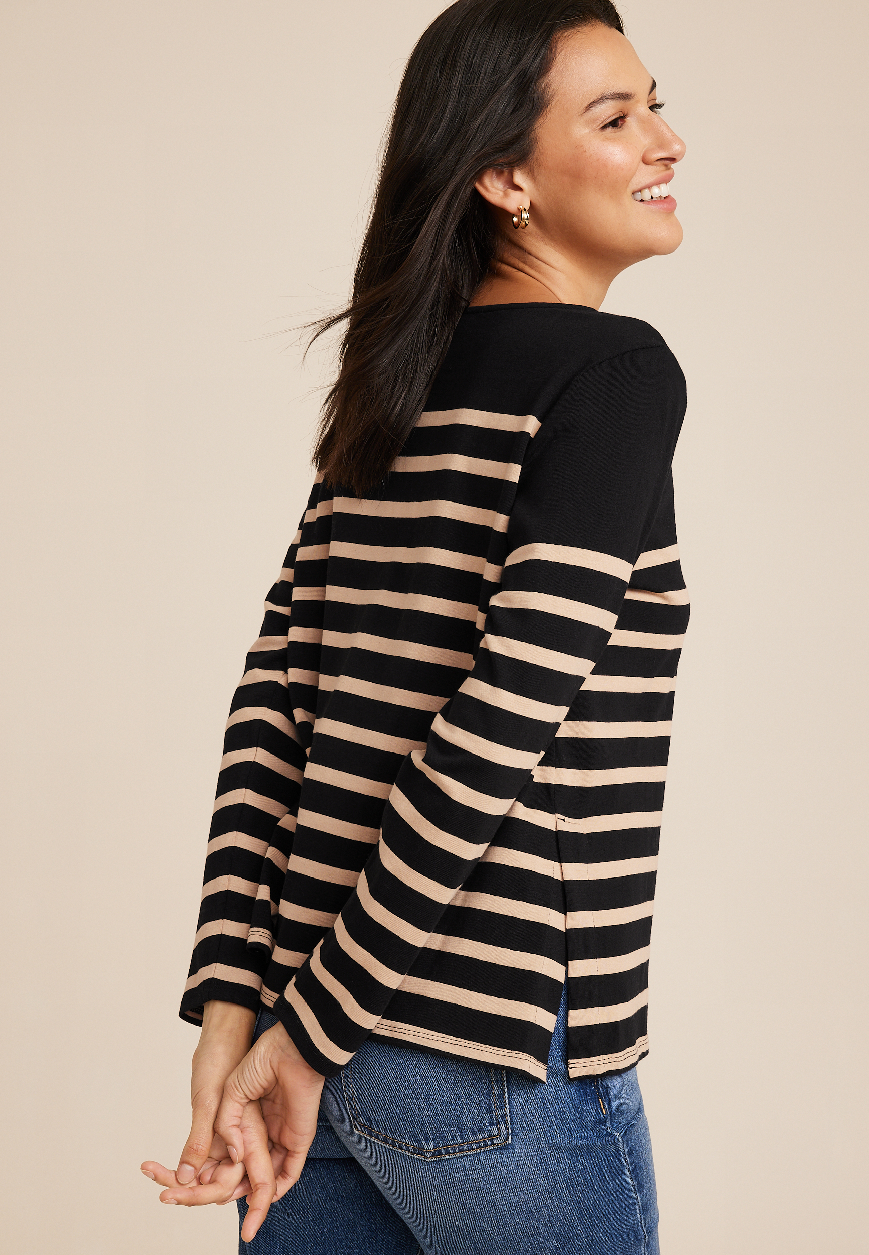 Marina Colorblock Striped Mixer Tee, C1756, large