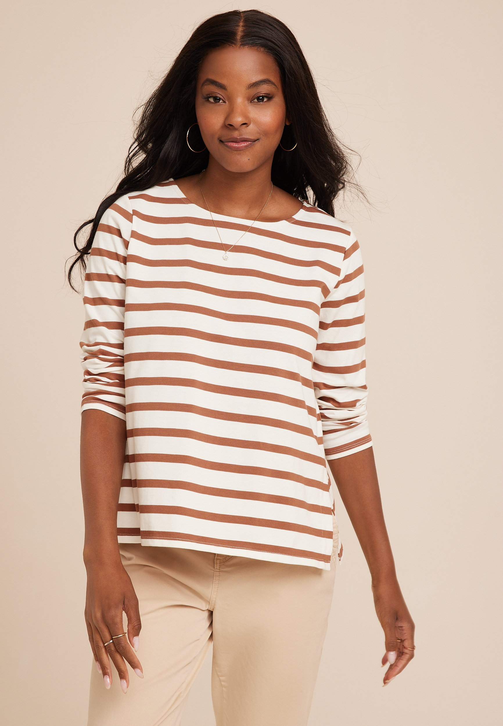 Marina Striped Mixer Tee, C2561, large