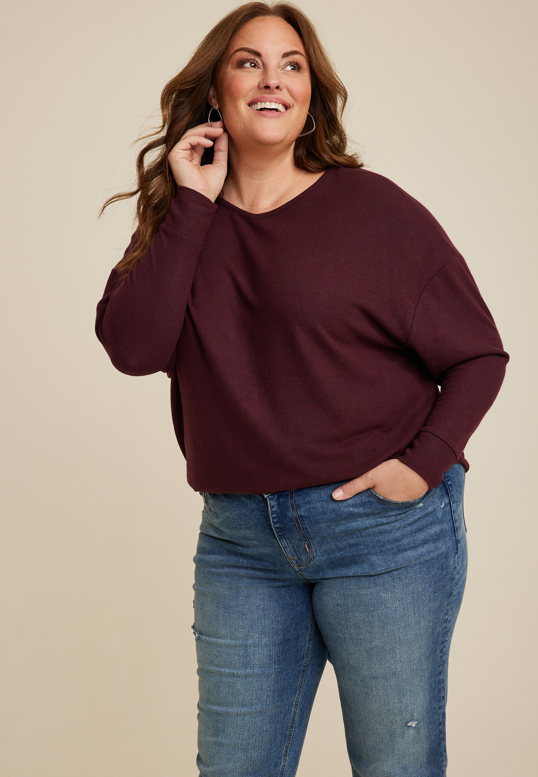 Plus Size Bow Back Top, C9228, large