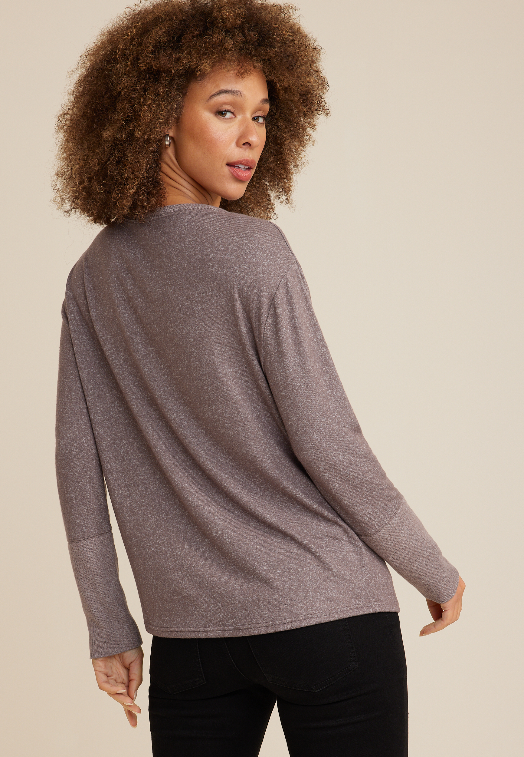 24/7 Victoria Long Sleeve Tee, BROWN ARROW, large
